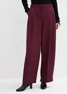 Pantalon à pinces, taille élastiquée et fente, bonprix