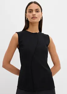 Gilet sans manches asymétrique en jersey milano, bonprix
