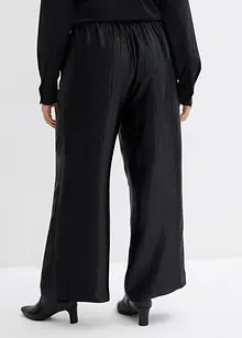 Pantalon palazzo satiné à taille élastiquée, bonprix