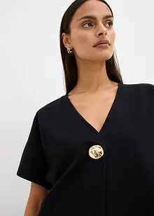 Gilet confortable en jersey milano avec bouton décoratif, bonprix