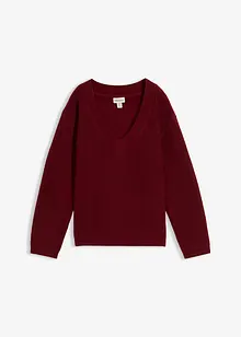 Pull en maille avec col V, bonprix