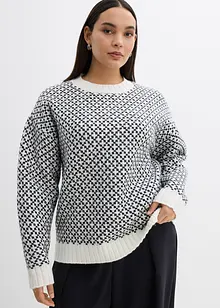 Grobstrick-Pullover mit Wollanteil, bonprix