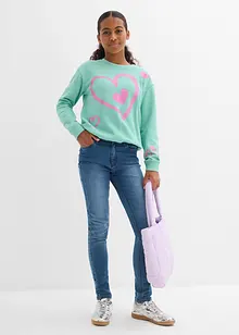 Sweatshirt mit Ballon-Saum aus reiner Bio-Baumwolle, bonprix