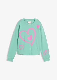 Sweatshirt mit Ballon-Saum aus reiner Bio-Baumwolle, bonprix