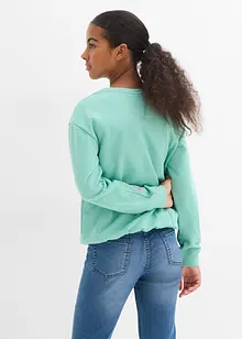 Sweatshirt mit Ballon-Saum aus reiner Bio-Baumwolle, bonprix