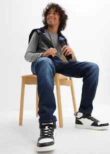 Thermo Regular Fit Schlupfjeans mit Jerseyfutter, Straight, bonprix