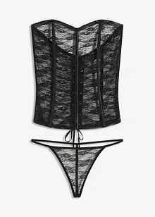 Guêpière et string en dentelle (ens. 2 pces), bonprix