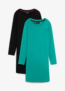 Jerseykleid aus Baumwolle mit Stretch (2er Pack), bonprix