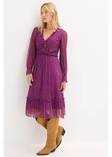 Midi-Jerseykleid aus Mesh, bonprix