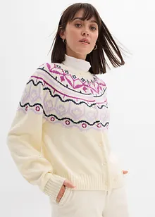 Gilet en maille oversize à motif norvégien, bonprix