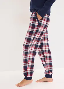 Pyjama avec haut côtelé à encolure boutonnée, bonprix