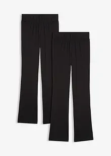 Lot de 2 leggings évasés en coton mélangé, bonprix