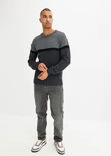 pflegeleichter Rundhalspullover im Colourblocking-Design, bonprix