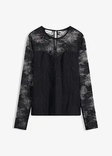 Langarmshirt aus feiner Spitze, bonprix