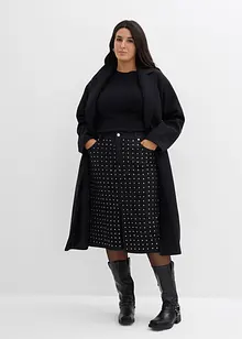 Jupe en jean avec strass, bonprix