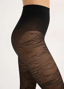 Strumpfhose mit floralem Netzmuster, bonprix