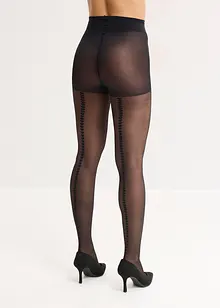 Collant 30den avec polyamide recyclé à taille élastiquée rehaussé d'une bande de cœur à l'arrière, bonprix