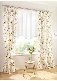 Store ondulé avec bordure en satin et polyester recyclé, bonprix