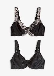 Lot de 2 soutiens-gorge à armatures et bretelles rembourrées, bonprix