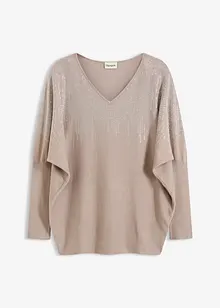 Pull en fine maille avec strass, bonprix