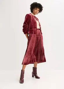 Jupe plissée en velours doux, bonprix