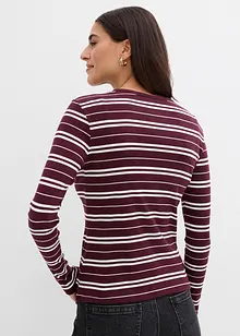 T-shirt manches longues en coton côtelé extensible, bonprix