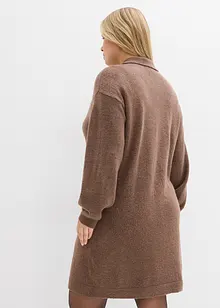 Robe courte en maille avec encolure boutonnée, bonprix