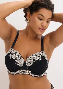 Lot de 2 soutiens-gorge balconnet avec dentelle bicolore, bonprix