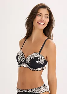 Lot de 2 soutiens-gorge balconnet avec dentelle bicolore, bonprix