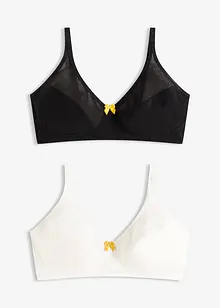 Lot de 2 soutiens-gorge coton sans armatures, bonprix