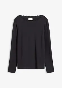 T-shirt en jersey milano à encolure festonnée, bonprix