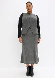 Jupe longue à godets, aspect tweed, bonprix