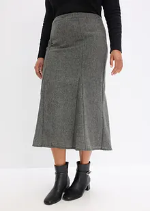 Jupe longue à godets, aspect tweed, bonprix