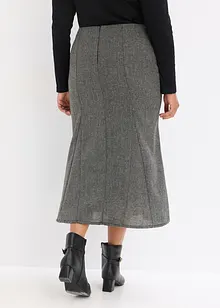 Jupe longue à godets, aspect tweed, bonprix