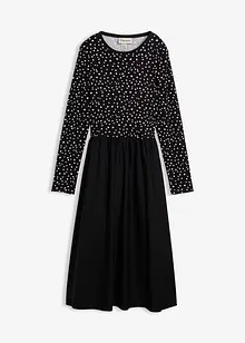 Kleid im Materialmix aus reiner Baumwolle, bonprix