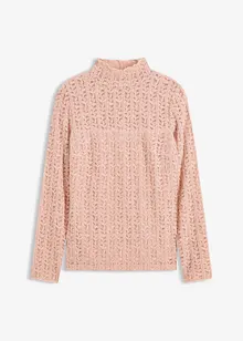 T-shirt col roulé en dentelle, bonprix