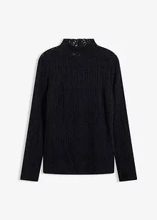 Rollkragenshirt aus Spitze, bonprix