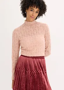 T-shirt col roulé en dentelle, bonprix