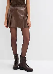 Kurzer Lederimitat-Rock mit Kellerfalten, bonprix