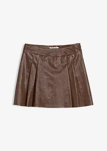 Kurzer Lederimitat-Rock mit Kellerfalten, bonprix