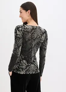 Langarmshirt aus Dévoré-Samt, bonprix