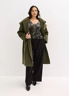 T-shirt manches longues en velours dévoré, bonprix