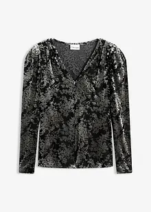 Langarmshirt aus Dévoré-Samt, bonprix