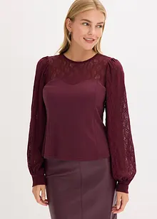 Langarmshirt mit Spitze, bonprix