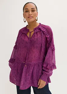 Blouse en crêpe à volants, bonprix