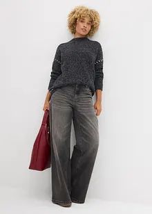 Pull long en maille duveteuse, bonprix