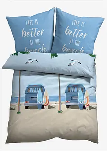 Bettwäsche mit Auto und Palmen am Strand, bonprix