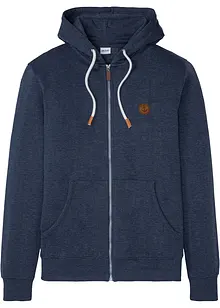 Sweat zippé à capuche et détails enduits, bonprix