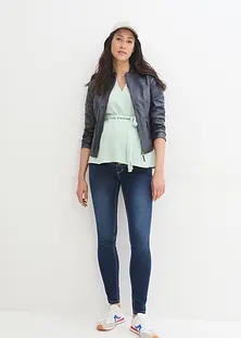 Stretch- Umstandshose Mit Bügelfalte - Grau - Damen