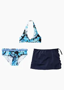 BOBOGOJP 3 Pcs Maillot De Bain D'Été Pour Adolescentes Ajusté Justaucorps Bikini Pour Fille Maillot De Bain Trois Pièces Bikini Pour Enfants (Rose Vif, 8-10 Ans - 8